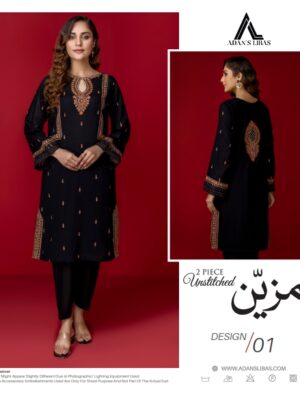 Muzayyan Un Stitched Embroidered Lawn Collection By Adan Libas_001