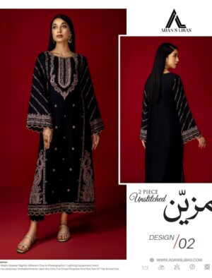Muzayyan Un Stitched Embroidered Lawn Collection By Adan Libas_002