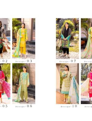 Charizma Chapter Embroidered Lawn with Fancy Voil Lawn Dupatta vol.1_026