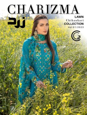 Charizma Zard Embroidered Lawn Chikankari collection_001