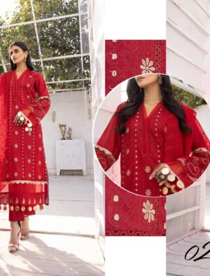 Sophia Exclusive swiss embroidered shirts with embroidered fancy duppata Riaz arts_007