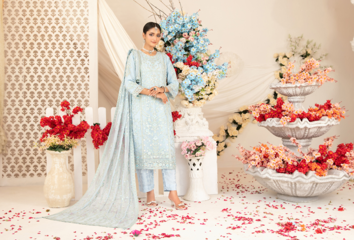 JANAM SEMI-STITCHED CHIFFON BY POSHAK - Image 5
