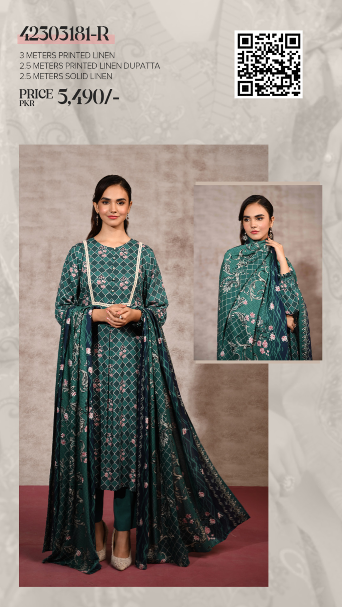 Nishat 3pesSummer Linen Collection Vol-1 - Image 2