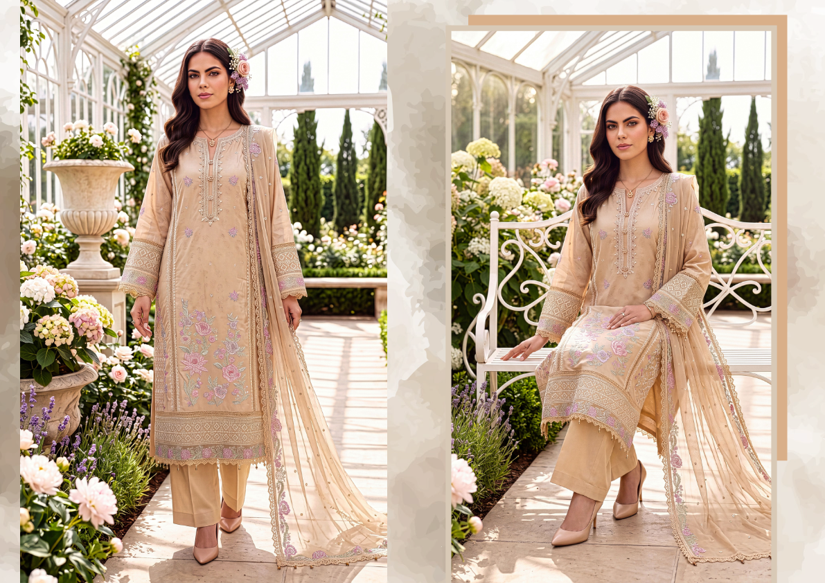 Afsana luxury pret lawn by ZAINAB FAZLANI - Image 6