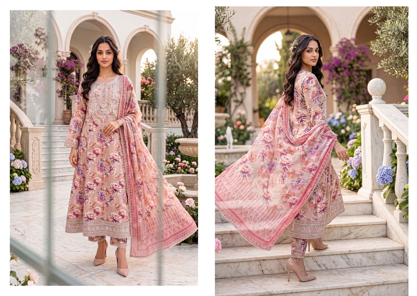 WARDAH UZAIR-3 Piece Embroidered Lawn maxi - Image 3
