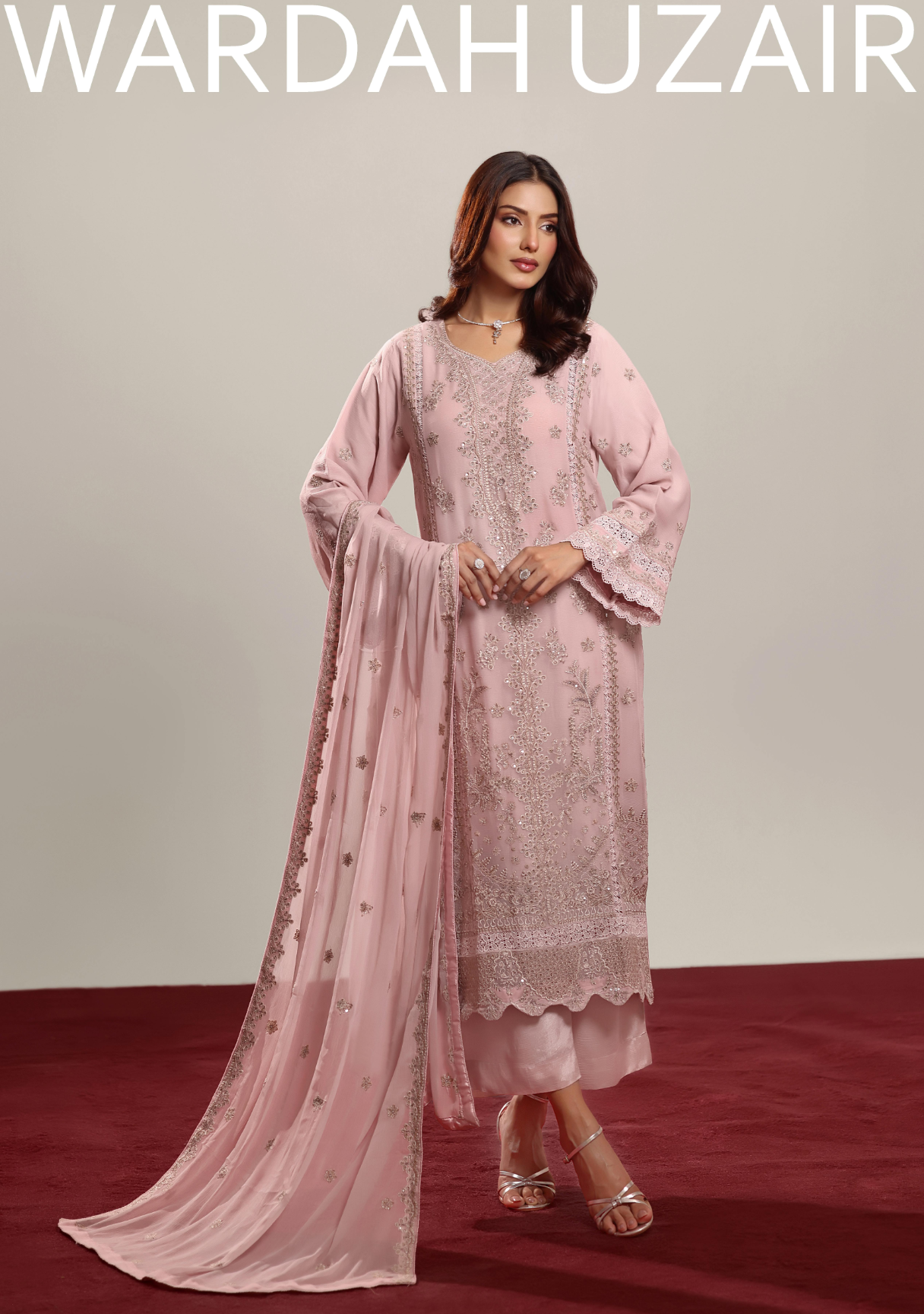 ZARYAB- Festive Chiffon Embroidered Collection By WARDAH UZAIR - Image 3