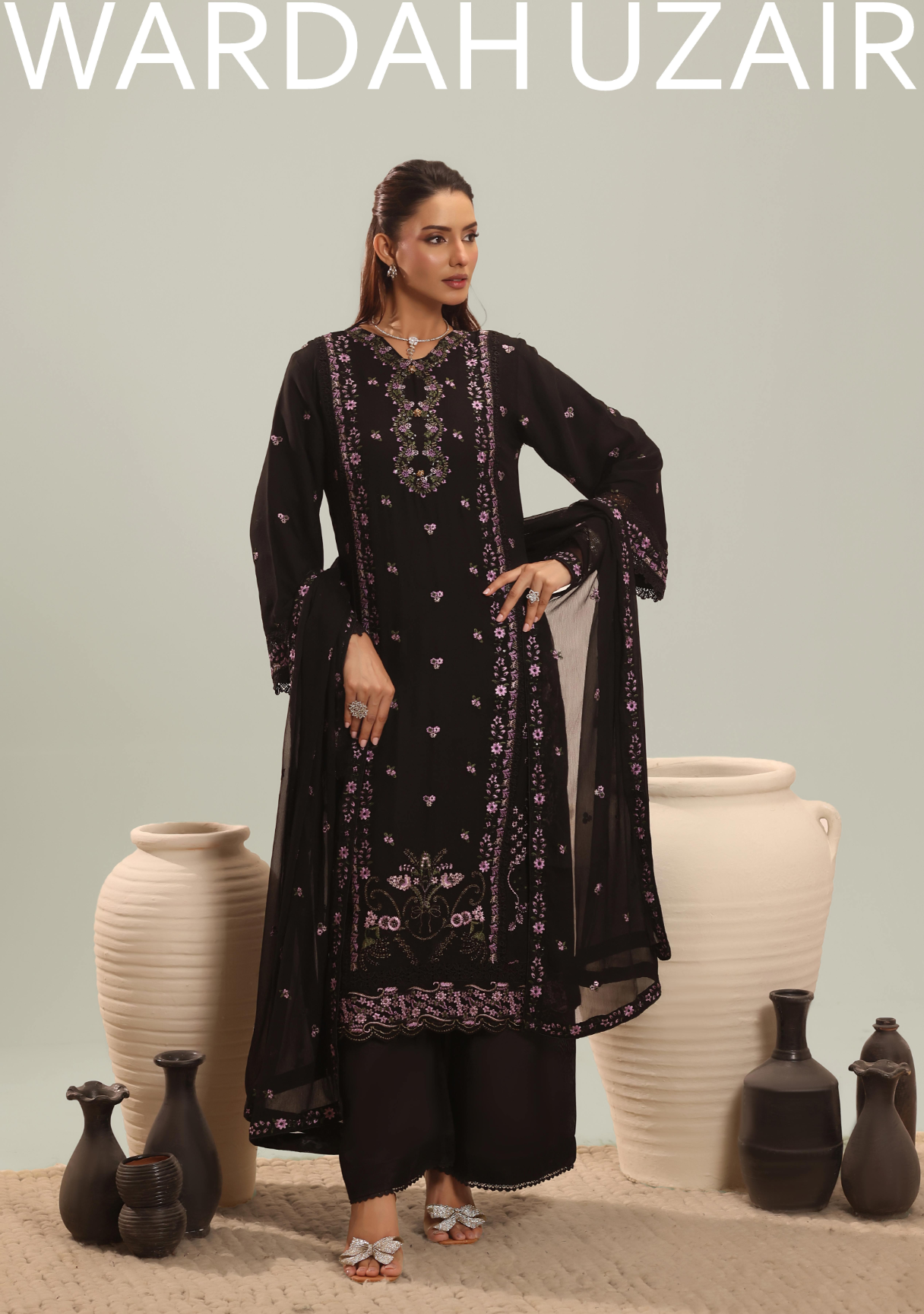 ZARYAB- Festive Chiffon Embroidered Collection By WARDAH UZAIR - Image 4