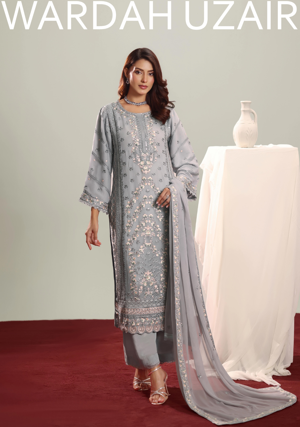 ZARYAB- Festive Chiffon Embroidered Collection By WARDAH UZAIR - Image 5